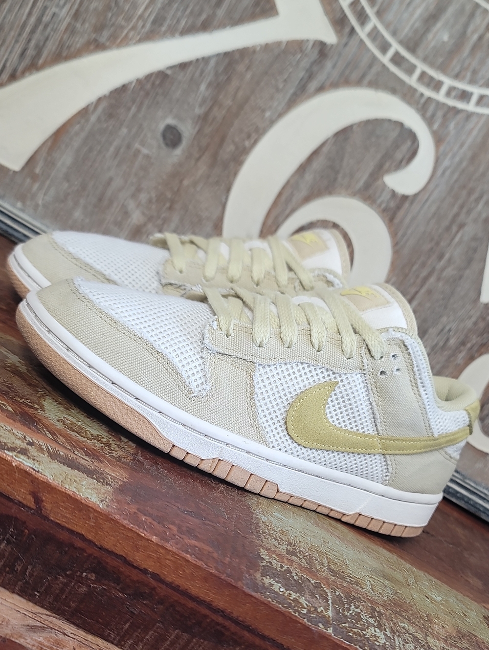 Nike Wmns Dunk Low Next Nature SE "Team Gold/Pale Ivory" Wmns 8.5 Good Cond. - Picture 2 of 15